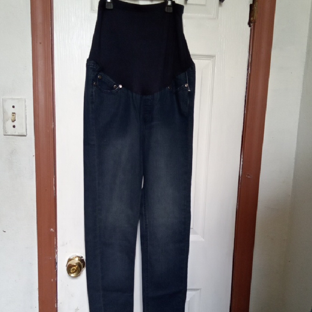 Oh! Mamma High-Waisted Maternity Dark Blue Jeans Size S